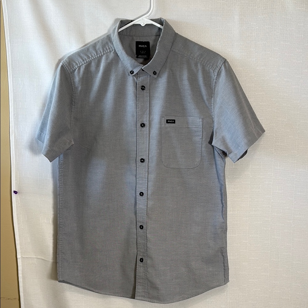 RVCA Gray Casual Button Down Shirt